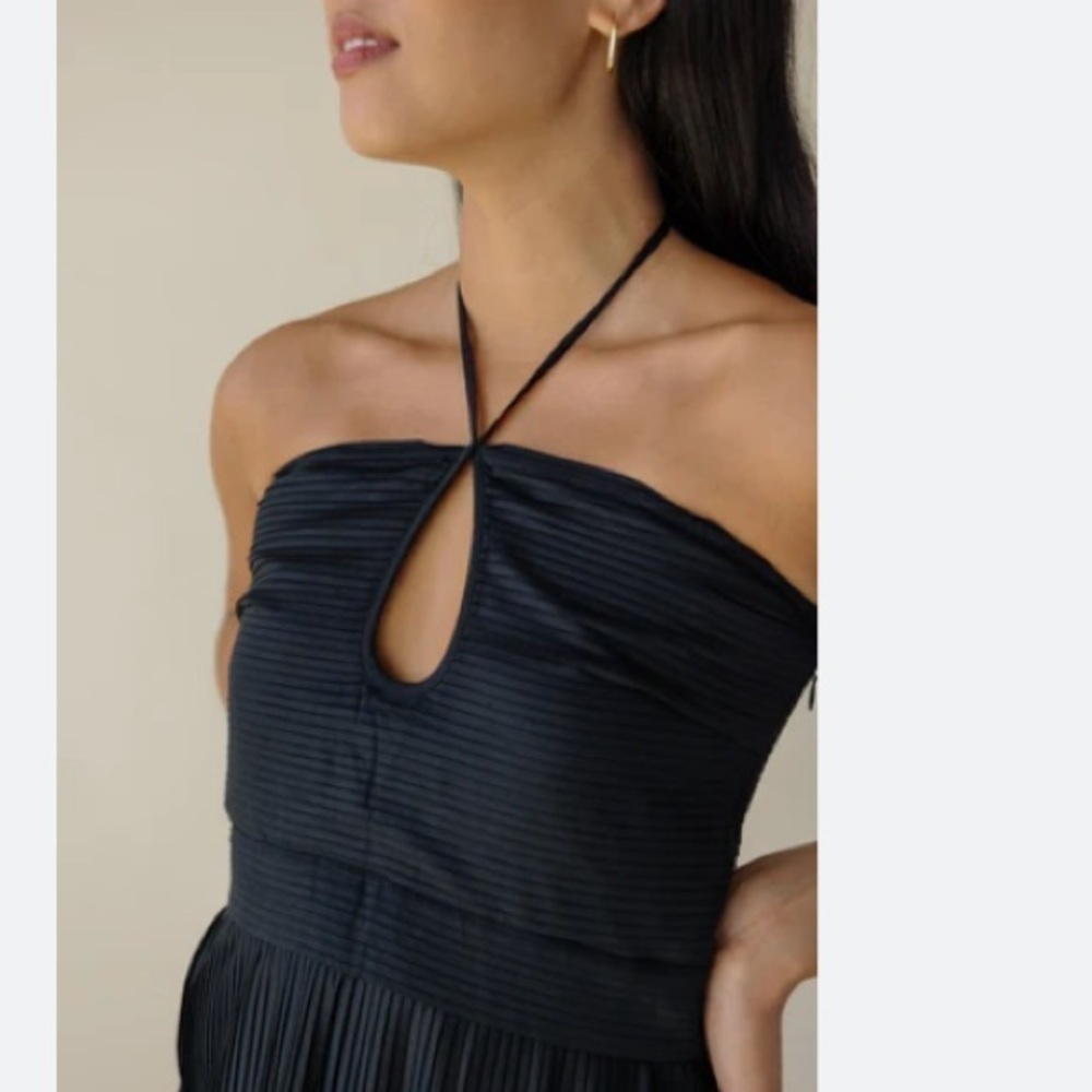 CAROLINA K NWT Pleated Carmen Jumpsuit Luxury Contemporary Old Money Night Out - Picture 11 of 12